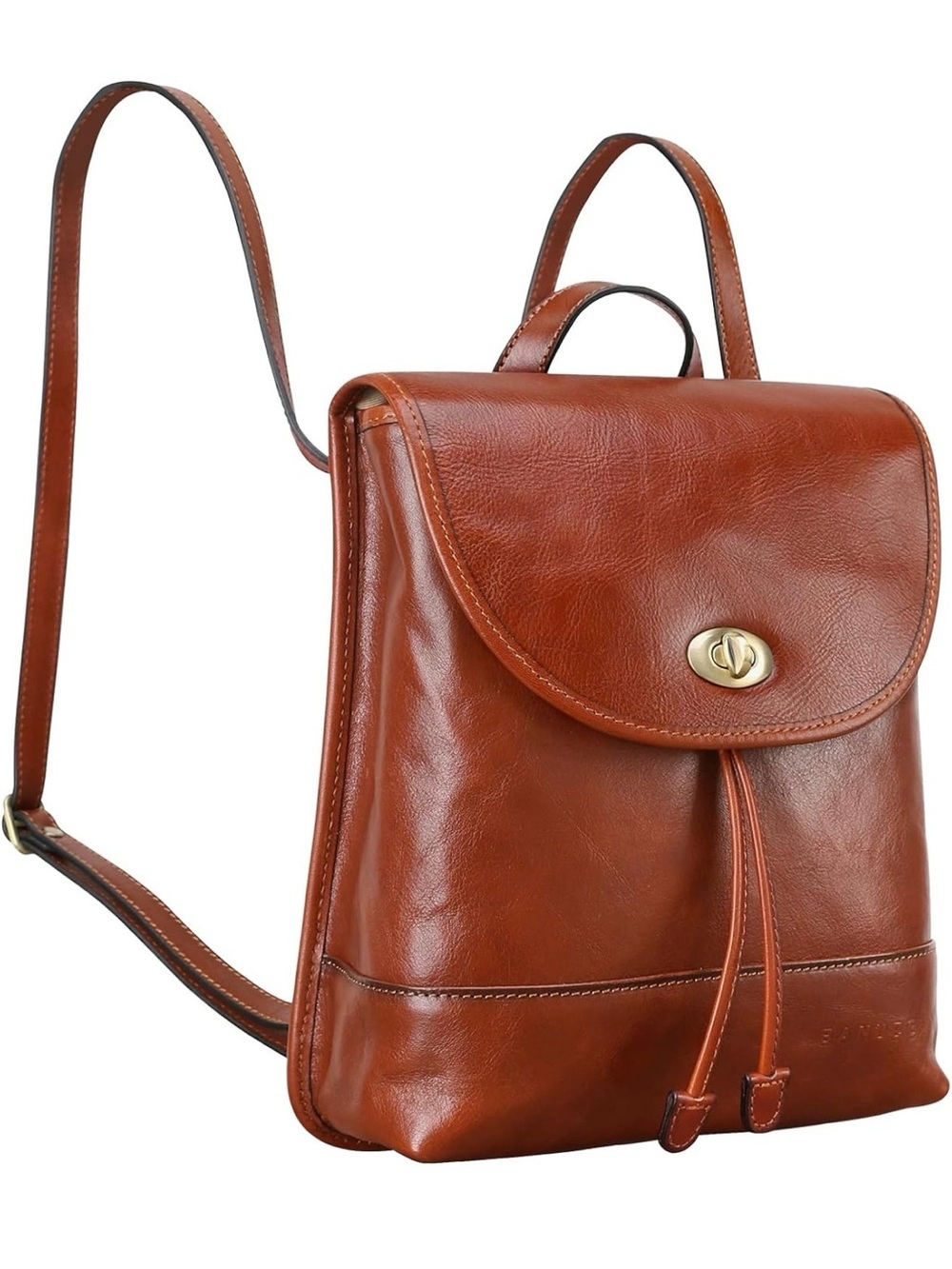 Banuce Italian Full Grain Leather Convertible Backpack Purse